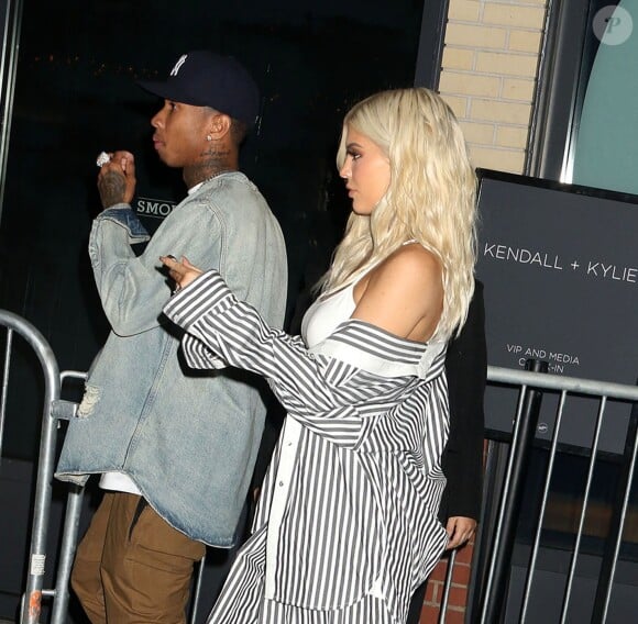 Tyga et sa petite amie Kylie Jenner à la soirée Samsung Pop Up Store à New York, le 7 septembre 2016