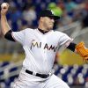 Jose Fernandez lors d'un match contre les Dodgers de Los Angeles à Miami le 9 septembre 2016