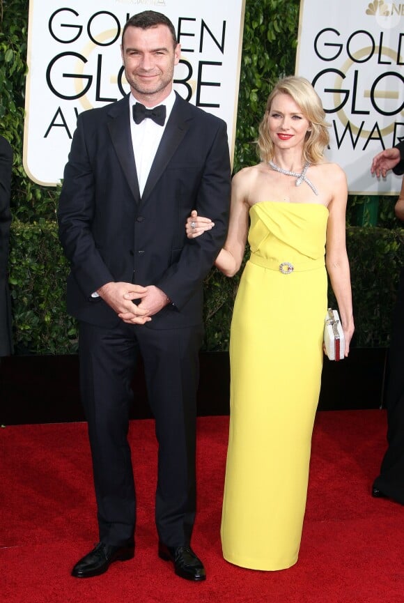 Naomi Watts et son compagnon Liev Schreiber - La 72e cérémonie annuelle des Golden Globe Awards à Beverly Hills, le 11 janvier 2015.