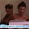 Mélanie et Bastien sous la douche, dans "Secret Story 10", mercredi 21 septembre 2016, sur NT1
