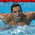Florent Manaudou, médaillé d'or du 50m nage libre lors des Championnats du monde de natation à Kazan en Russie. Le 8 août 2015
