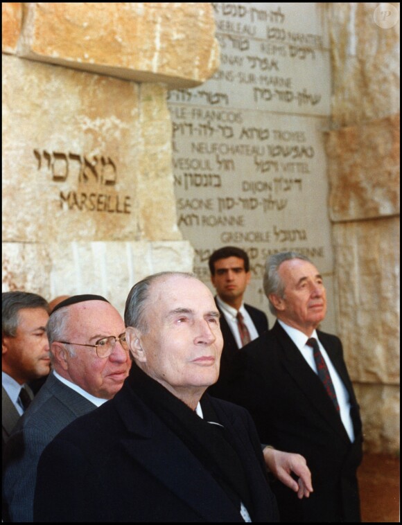 François Mitterrand et Shimon Peres à Jérusalemn, le 2 décembre 1992