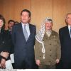 Yasser Arafat, Shimon Peres, Danielle Mitterrand et Federico Mayor à l'Unesco, le 11 janvier 1997