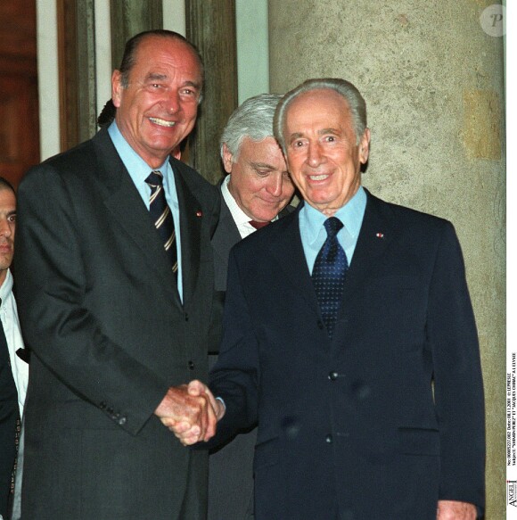 Shimon Peres et Jacques Chirac à l'Élysée, le 8 novembre 2001