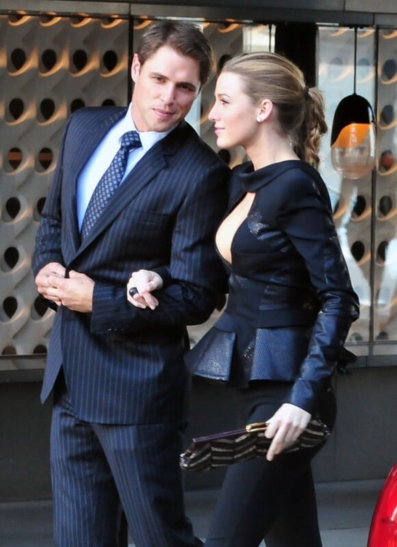 Blake Lively et Sam Page sur le tournage de la série Gossip Girl à New-York le 31 août 2010