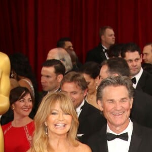 Goldie Hawn et son mari Kurt Russell - 86ème cérémonie des Oscars à Hollywood, le 2 mars 2014.