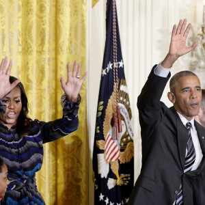 Barack Obama, Simone Biles, Michelle Obama et Joe Biden, le 29 septembre à la Maison Blanche.