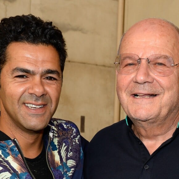 Exclusif - Jamel Debbouze et Marc Ladreit de Lacharrière, président de la fondation Culture & Diversité, lors de la finale de l'Euro de l'impro Culture & diversité au théâtre le Comédia à Paris le 10 juillet 2016. © Coadic Guirec/Bestimage