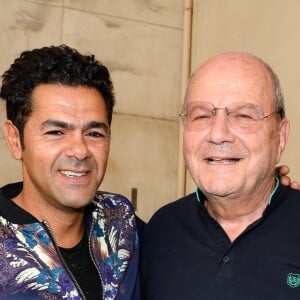 Exclusif - Jamel Debbouze et Marc Ladreit de Lacharrière, président de la fondation Culture & Diversité, lors de la finale de l'Euro de l'impro Culture & diversité au théâtre le Comédia à Paris le 10 juillet 2016. © Coadic Guirec/Bestimage