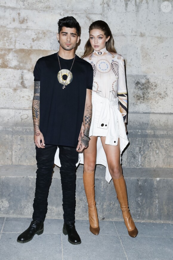 Gigi Hadid et son compagnon Zayn Malik - Défilé de mode prêt-à-porter printemps-été 2017 "Givenchy" à Paris. Le 2 octobre 2016 © Olivier Borde/Bestimage