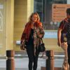 Kate Moss, sa fille, son compagnon Nikolai Von Bismarck et des amis reviennent du cinéma en métro à Londres le 31 août 2016.