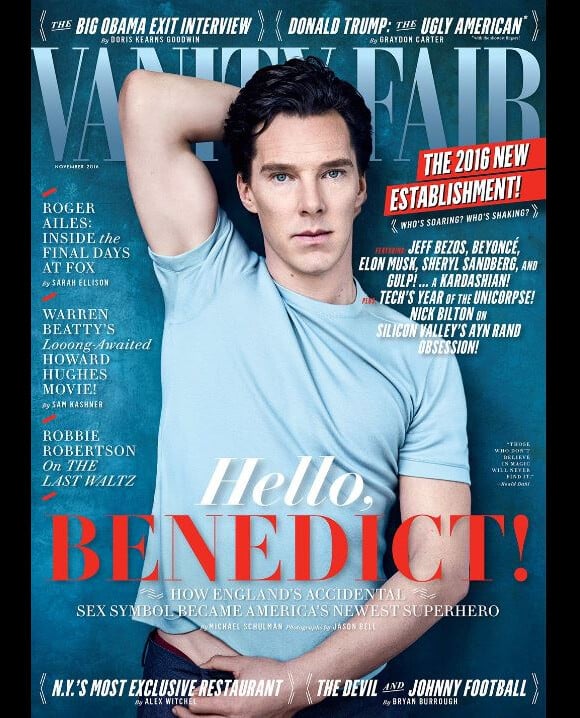 Benedict Cumberbatch en couverture de Vanity Fair, édition de novembre 2016