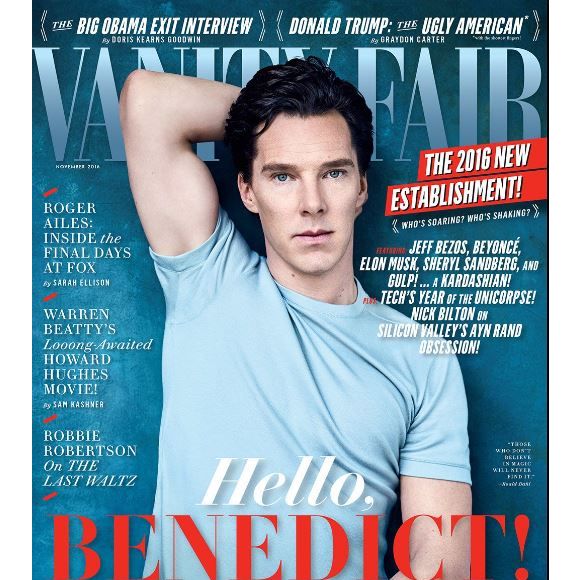 Benedict Cumberbatch en couverture de Vanity Fair, édition de novembre 2016