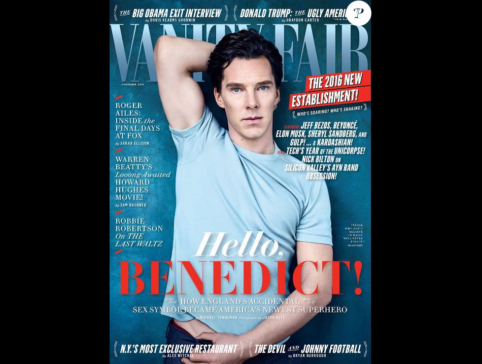 Benedict Cumberbatch en couverture de Vanity Fair, édition de novembre 2016