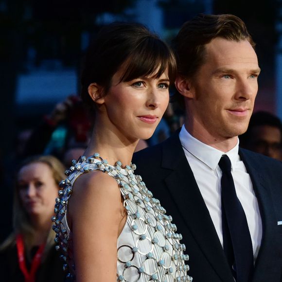 Benedict Cumberbatch et sa femme Sophie Hunter (habillée en Dior Haute Couture) - Avant-première du film "Black Mass" lors du Festival BFI à Londres, le 11 octobre 2015