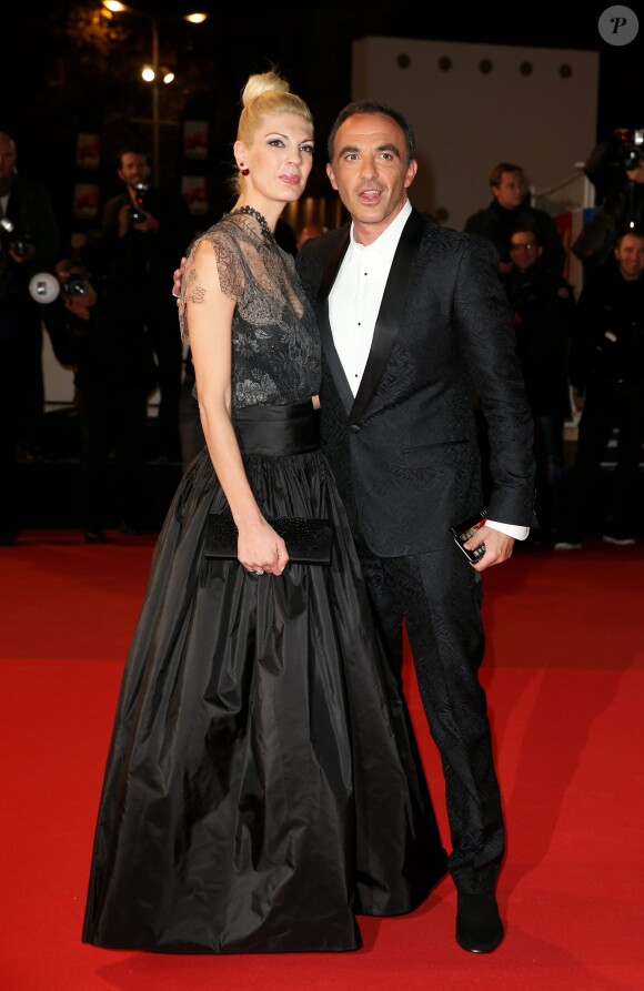 Nikos Aliagas et sa compagne Tina Grigoriou - 16ème édition des NRJ Music Awards à Cannes. Le 13 décembre 2014 16th edition of NRJ Music Awards in Cannes.