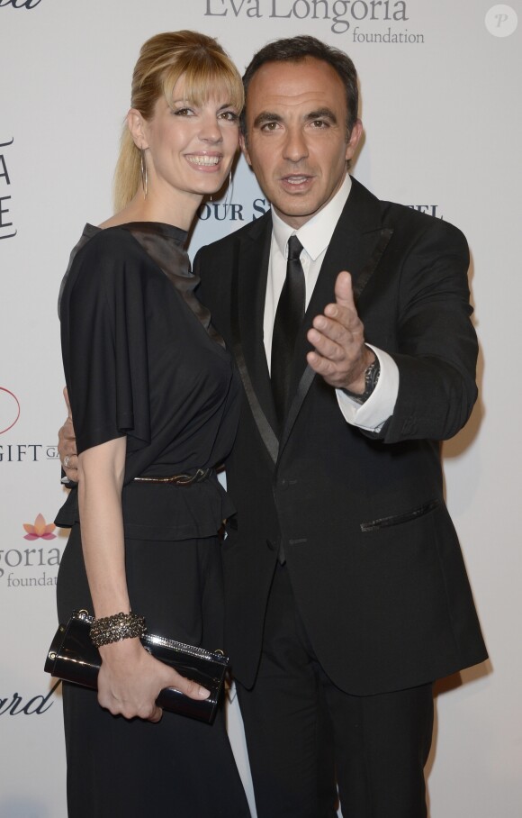 Nikos Aliagas et sa compagne Tina Grigoriou - 4eme edition du "Global Gift Gala", coprésidee par Eva Longoria et presentee par Nikos Aliagas, au George V à Paris le 13 mai 2013.