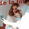 La reine Letizia d'Espagne était mobilisée le 5 octobre 2016 pour la journée de la Croix-Rouge espagnole, au siège de l'organisation à Madrid.