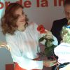 La reine Letizia d'Espagne était mobilisée le 5 octobre 2016 pour la journée de la Croix-Rouge espagnole, au siège de l'organisation à Madrid.