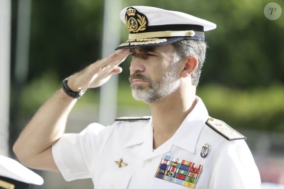 Le roi Felipe VI d'Espagne à la Direction du soutien logistique de l'armée à Madrid, le 5 octobre 2016.
