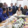 La reine Letizia d'Espagne inaugurait l'année 2016-2017 de formation professionnelle à l'occasion d'une visite à l'institut "San Rosendo" à Mondonedo le 4 octobre 2016.