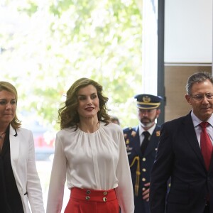La reine Letizia d'Espagne lors de la Journée de la Croix-Rouge espagnole au siège de l'organisme à Madrid le 5 octobre 2016.