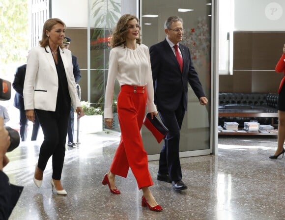 La reine Letizia d'Espagne lors de la Journée de la Croix-Rouge espagnole au siège de l'organisme à Madrid le 5 octobre 2016.