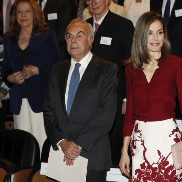 Letizia d'Espagne lors d'une réunion de travail de la Fondation des Amis du Musée du Prado le 6 octobre 2016.