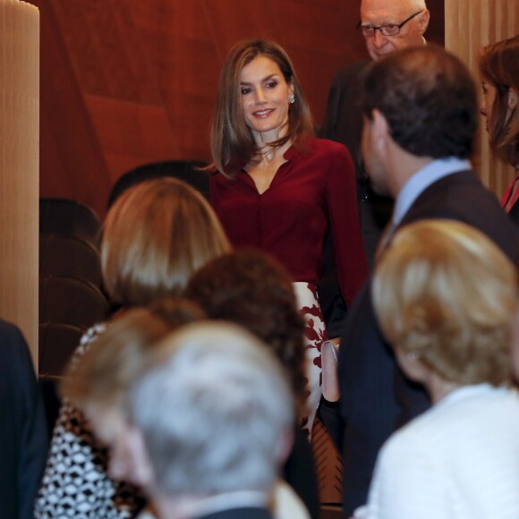 Letizia d'Espagne lors d'une réunion de travail de la Fondation des Amis du Musée du Prado le 6 octobre 2016.