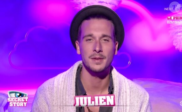 Julien au confessionnal - "Secret Story 10" sur NT1, le 6 octobre 2016.