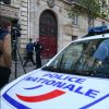 La Police Technique et Scientifique quitte l'hôtel de Pourtalès où Kim Kardashian a été attaquée par des assaillants armés et déguisés en policiers. Paris le 3 octobre 2016.