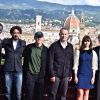 Omar Sy, Irrfan Khan, Ron Howard, Tom Hanks, Felicity Jones et Dan Brown lors du photocall du film Inferno à Florence le 7 octobre 2016