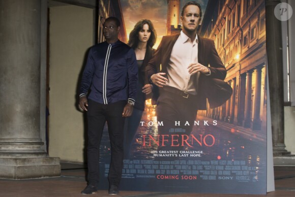 Omar Sy lors du photocall du film Inferno à Florence le 7 octobre 2016
