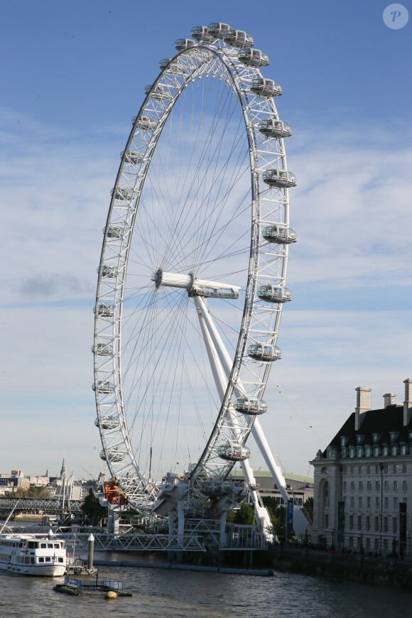 Illustration du "London Eye" à l'occasion de la Journée Mondiale de la santé mentale à Londres, le 10 octobre 2016