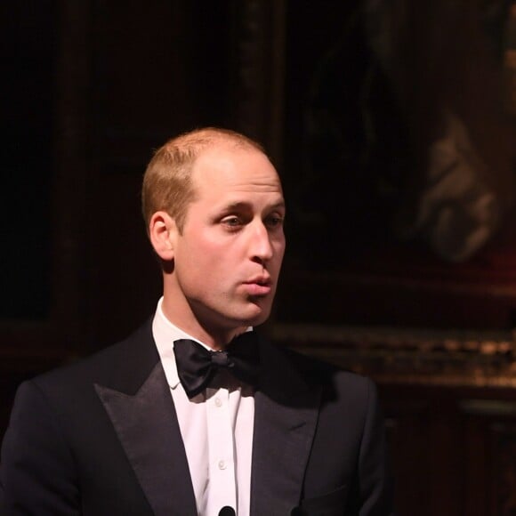 Le prince William assiste au dîner de gala de la fondation "100 Women in Hedge" à Londres le 10 octobre 2016.