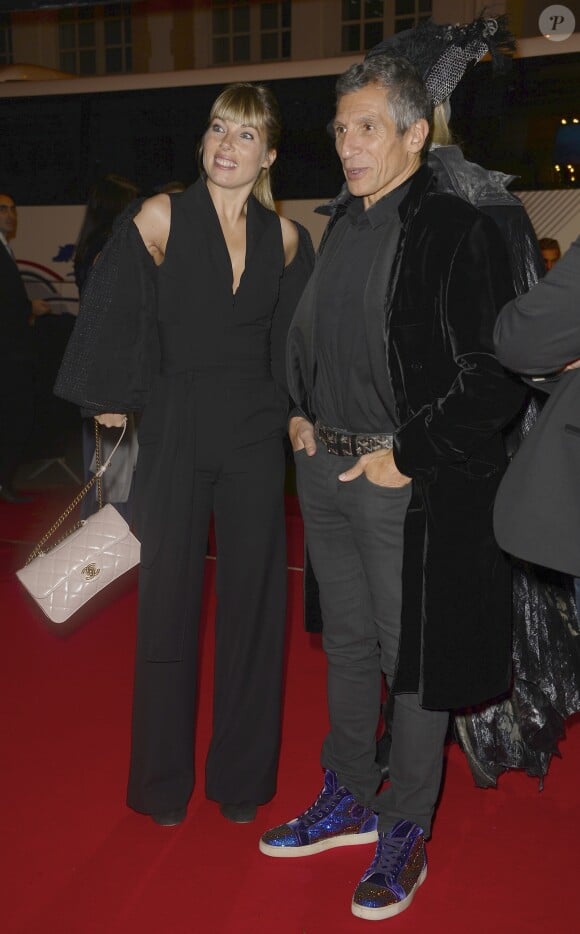 Nagui et sa femme Mélanie Page - Générale de la comédie musicale "Le Bal des Vampires" au Théâtre Mogador à Paris, le 16 octobre 2014.