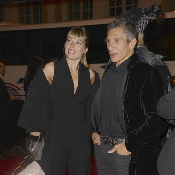 Nagui et sa femme Mélanie Page - Générale de la comédie musicale "Le Bal des Vampires" au Théâtre Mogador à Paris, le 16 octobre 2014.