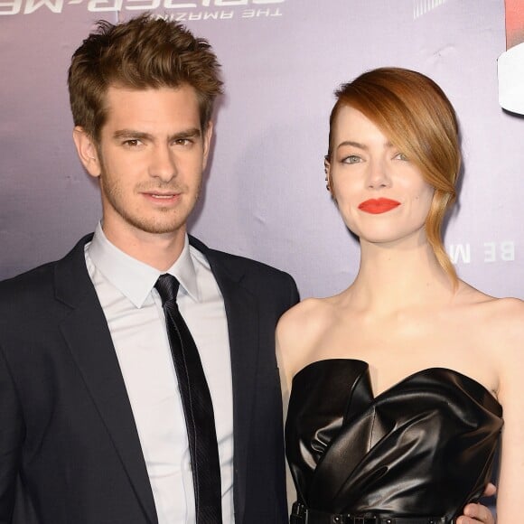 Emma Stone et son ex compagnon Andrew Garfield à l'avant-première du film "The Amazing Spider-Man 2: Le Destin d'un Héros" à Paris, le 11 avril 2014