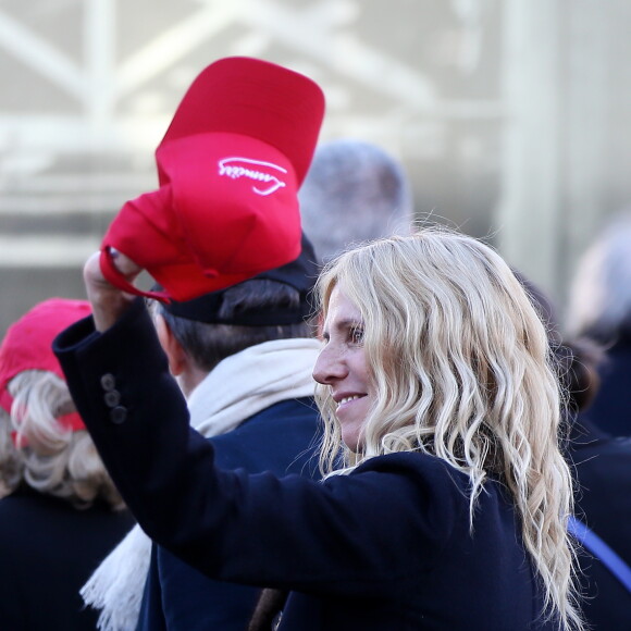 Sandrine Kiberlain lors du traditionnel remake du célèbre film de Louis Lumière de 1895 "La Sortie de l'usine Lumière à Lyon" à l'occasion du 8ème Festival Lumière à Lyon, le 15 octobre 2016