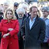 Catherine Deneuve et Vincent Lindon lors du traditionnel remake du célèbre film de Louis Lumière de 1895 "La Sortie de l'usine Lumière à Lyon" à l'occasion du 8ème Festival Lumière à Lyon, le 15 octobre 2016