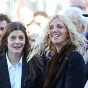 Chiara Mastroianni, Sandrine Kiberlain et Jean-Paul Rappeneau lors du traditionnel remake du célèbre film de Louis Lumière de 1895 "La Sortie de l'usine Lumière à Lyon" à l'occasion du 8ème Festival Lumière à Lyon, le 15 octobre 2016