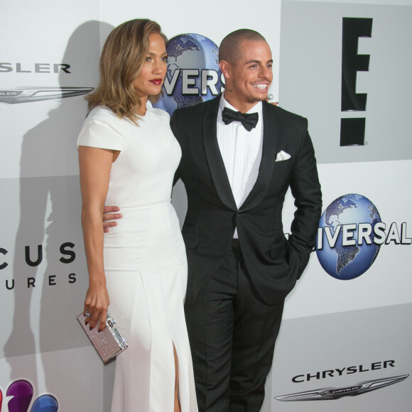 Jennifer Lopez et son compagnon Casper Smart à la soirée E! Entertainment Golden Globe à Beverly Hills, le 10 janvier 2016