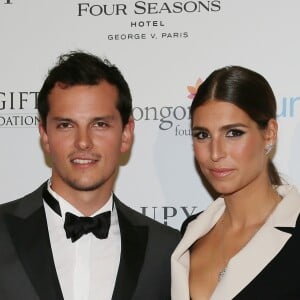 Laury Thilleman et son compagnon Juan Arbelaez - Photocall des célébrités à la 7ème Édition du Global Gift Gala au Four Seasons Hotel George V à Paris le 9 mai 2016 © Marc Ausset-Lacroix / Bestimage