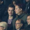Louis Sarkozy et Pierre Sarkozy assistent au match de Ligue 1 entre le PSG et l'Olympique de Marseille à Paris le 23 octobre 2016. © Cyril Moreau/Bestimage