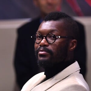 Djibril Cissé avec sa compagne Marie-Cécile Lenzini lors de la cérémonie des Sportel Awards au Grimaldi Forum à Monaco, le 25 octobre 2016. © Bruno Bebert/Bestimage