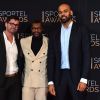 Djibril Cissé avec Jonathan Aka à droite) lors de la cérémonie des Sportel Awards au Grimaldi Forum à Monaco, le 25 octobre 2016. © Bruno Bebert/Bestimage