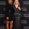 Estelle Mossely et sa mère Héléna lors de la cérémonie des Sportel Awards au Grimaldi Forum à Monaco, le 25 octobre 2016. © Bruno Bebert/Bestimage
