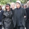 Brigitte Fontaine et Areski Belkacem - Obsèques de Georges Moustaki au Père Lachaise à Paris. Le 27 mai 2013
