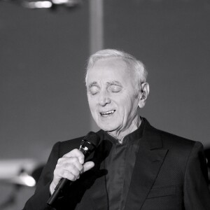 Charles Aznavour en concert au Madison Square Garden à New York. Le 15 octobre 2016