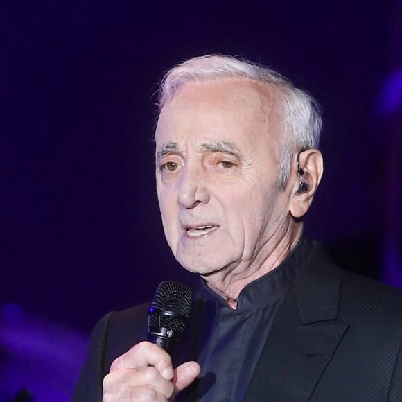 Charles Aznavour en concert au Madison Square Garden à New York. Le 15 octobre 2016